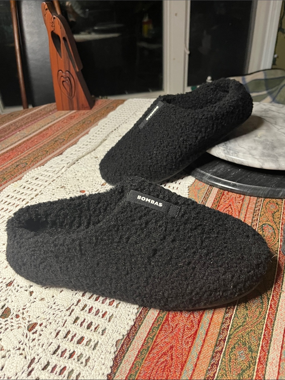Bombas Black Sunday Slipper Cozy Sherpa Loafers 11 womens